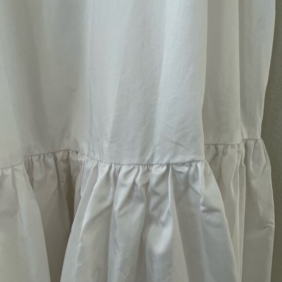 DKNY Womens White Linen Blend Maxi Dress V-Neck Tiered Clean Classic Size Medium - Picture 7 of 7